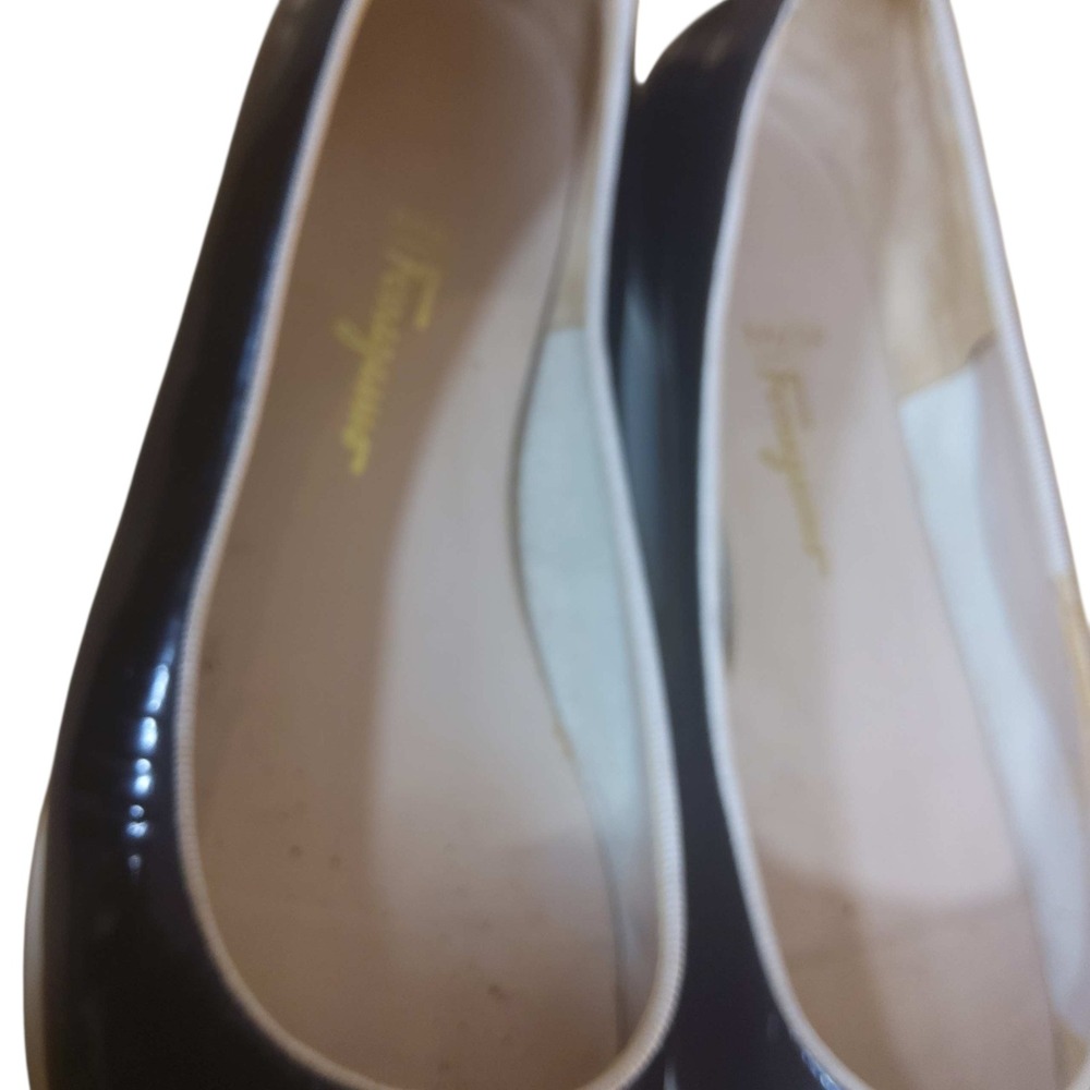 Ferragamo Salvatore Ferragamo Black Patent Platform Ballet Flats Womens 10 B - Picture 10 of 16